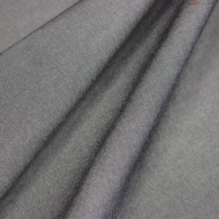 Tissu DENIM recto gris anthracite et verso blanc grisé, coton élasthanne – Fabrication italienne - TissusPapi.com