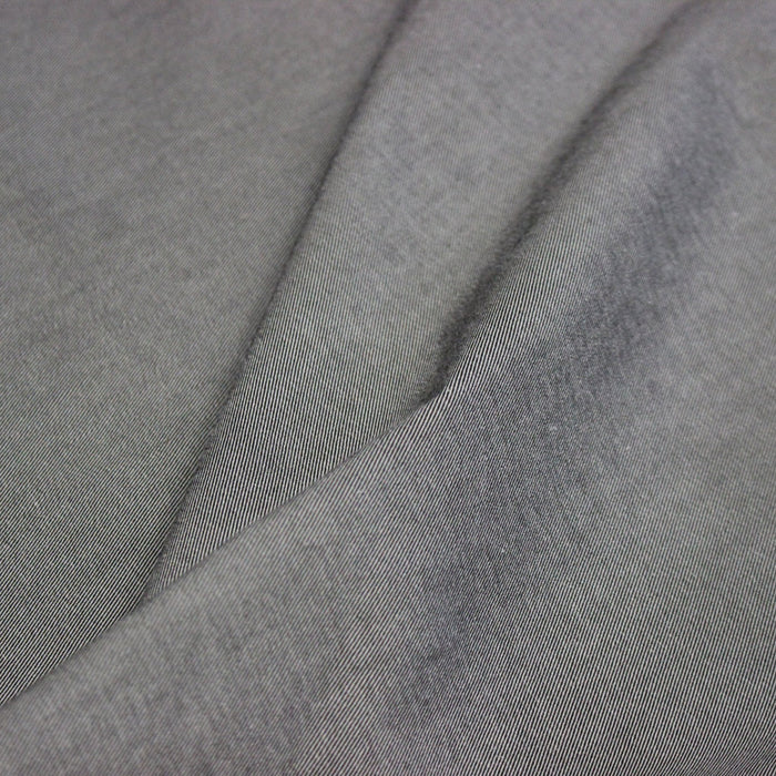 Tissu DENIM recto gris anthracite et verso blanc grisé, coton élasthanne – Fabrication italienne - TissusPapi.com