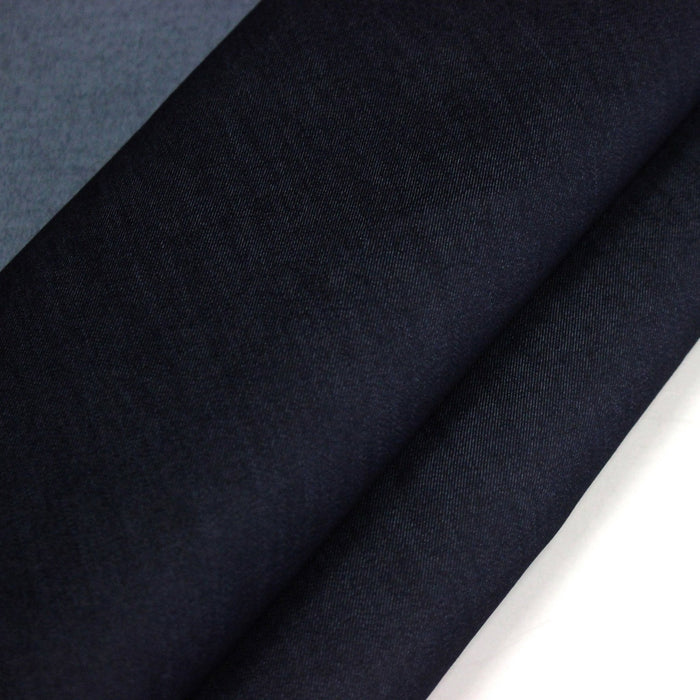 Tissu DENIM bleu brut, coton élasthanne - Fabrication italienne - TissusPapi.com