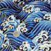 Tissu cotonnade motif japonais VAGUES HOKUSAI dorées, bleu ou rouge - COLLECTION JAPON DORÉ - TissusPapi.com