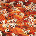 Tissu cotonnade motif japonais VAGUES HOKUSAI dorées, bleu ou rouge - COLLECTION JAPON DORÉ - TissusPapi.com