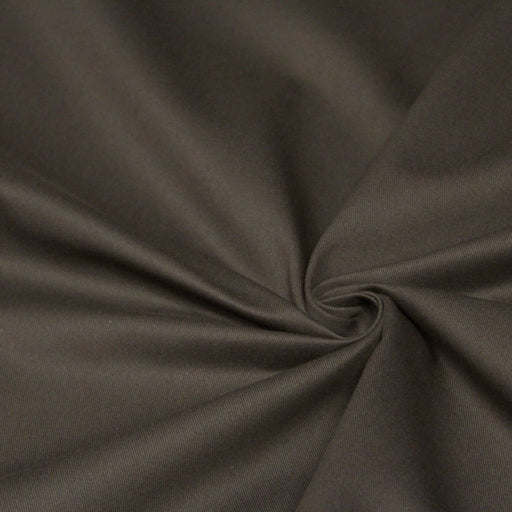 Tissu gabardine de coton LUXE - sergé de coton taupe - 280gr-m2 - Fabrication française - Oeko-Tex - tissuspapi
