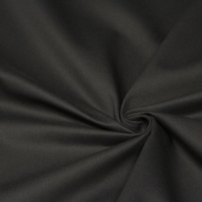 Tissu gabardine de coton LUXE - sergé de coton gris anthracite - 280gr-m2 - Fabrication française - Oeko-Tex - tissuspapi