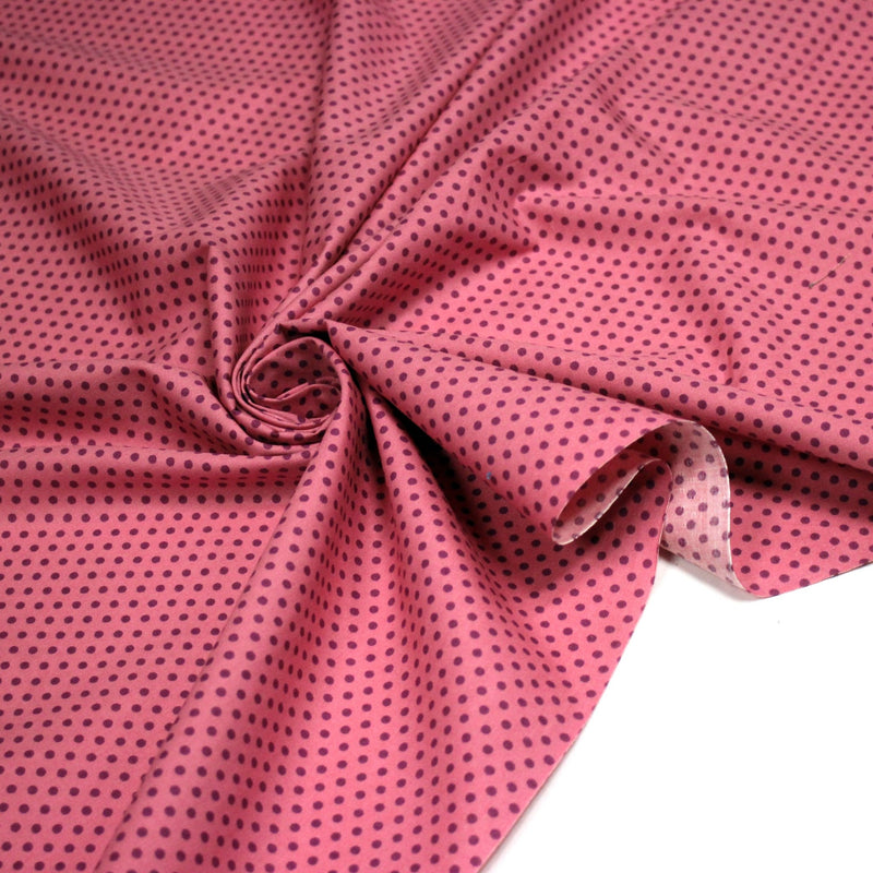 Tissu popeline rose à pois magenta 3mm - COLLECTION POLKA DOT - TissusPapi.com