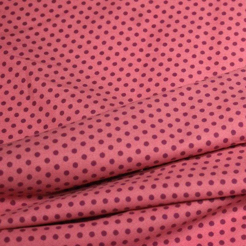 Tissu popeline rose à pois magenta 3mm - COLLECTION POLKA DOT - TissusPapi.com