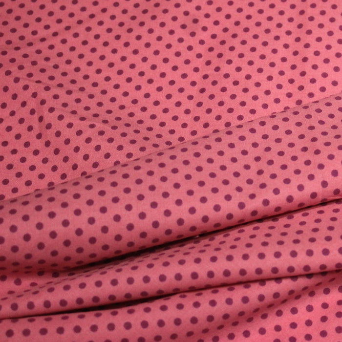 Tissu popeline rose à pois magenta 3mm - COLLECTION POLKA DOT