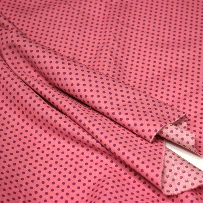 Tissu popeline rose à pois magenta 3mm - COLLECTION POLKA DOT