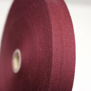 Ruban sergé de coton rouge bordeaux 20mm - Galette de 50 mètres - Fabrication française - TissusPapi.com