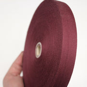 Ruban sergé de coton rouge bordeaux 20mm - Galette de 50 mètres - Fabrication française - TissusPapi.com