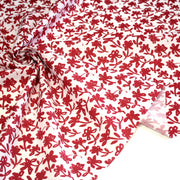 Tissu cotonnade aux fleurs japonaise & dessins à l'encre de Chine : rouge, noir, bleu - OEKO - TEX - TissusPapi.com