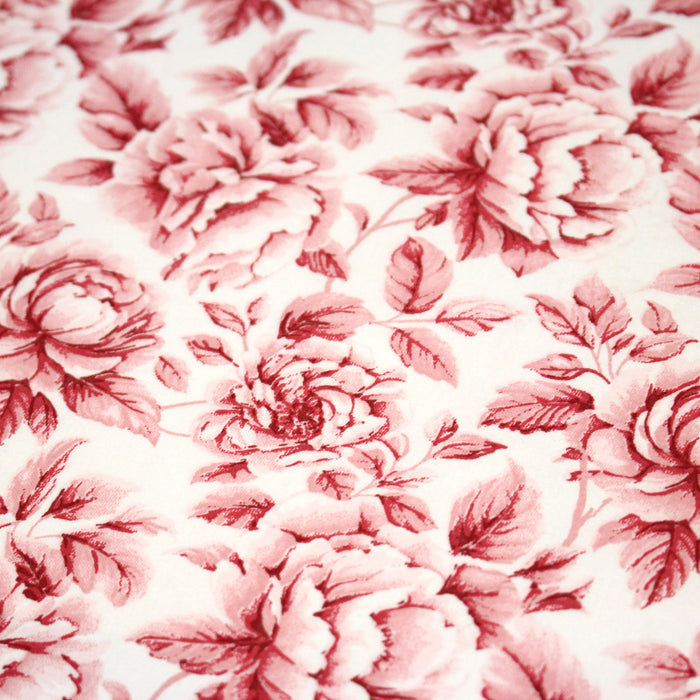 Tissu cotonnade HAMPTON BLOOM, motif britannique fleuri bleu ou rose - OEKO-TEX STANDARD 100 - TissusPapi.com