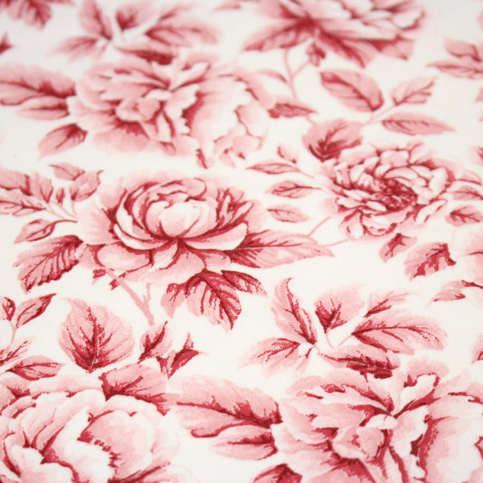 Tissu cotonnade HAMPTON BLOOM, motif britannique fleuri bleu ou rose - OEKO-TEX STANDARD 100 - TissusPapi.com