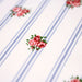 Tissu cotonnade PRIMROSE LANE, motif britannique fleuri : roses et fines rayures bleues - OEKO-TEX STANDARD 100 - TissusPapi.com
