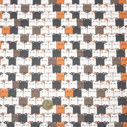 Tissu cotonnade KAWAII aux chats japonais blancs, gris et roux - OEKO - TEX - TissusPapi.com