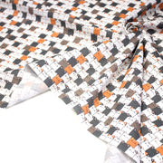 Tissu cotonnade KAWAII aux chats japonais blancs, gris et roux - OEKO - TEX - TissusPapi.com