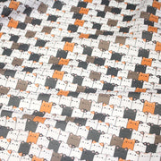 Tissu cotonnade KAWAII aux chats japonais blancs, gris et roux - OEKO - TEX - TissusPapi.com