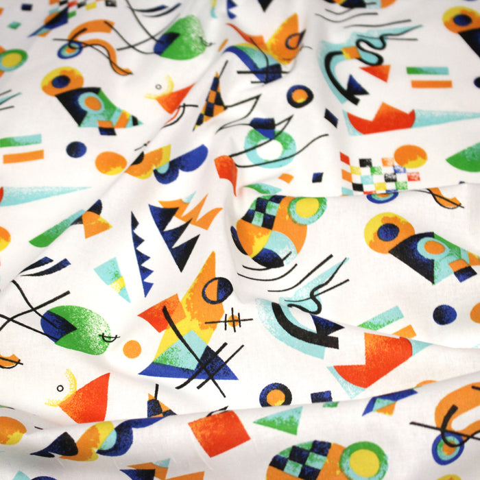 Tissu cotonnade motif MODERN ART géométrique très coloré - OEKO-TEX STANDARD 100