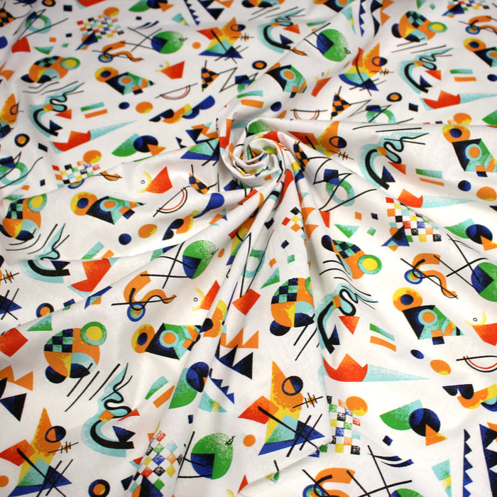 Tissu cotonnade motif MODERN ART géométrique très coloré - OEKO-TEX STANDARD 100