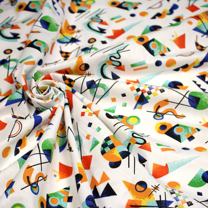 Tissu cotonnade motif MODERN ART géométrique très coloré - OEKO-TEX STANDARD 100