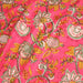 Tissu coton fin imprimé INDIENNES, rose fuchsia aux fines fleurs jaunes rouges et vertes - TissusPapi.com
