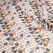 Tissu cotonnade KAWAII aux chats japonais blancs, gris et roux - OEKO - TEX - TissusPapi.com