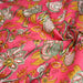 Tissu coton fin imprimé INDIENNES, rose fuchsia aux fines fleurs jaunes rouges et vertes - TissusPapi.com