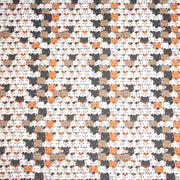 Tissu cotonnade KAWAII aux chats japonais blancs, gris et roux - OEKO - TEX - TissusPapi.com