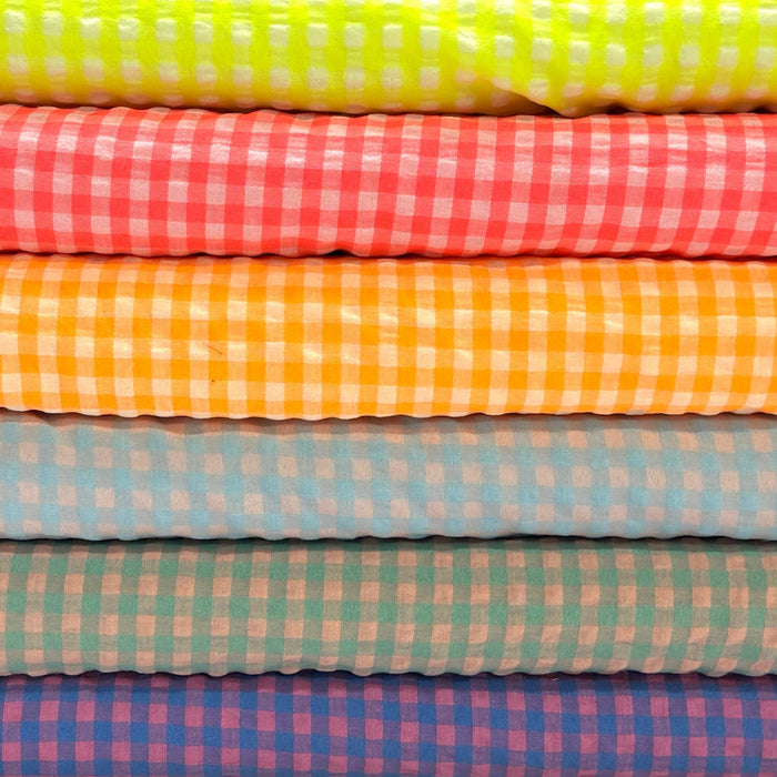 Tissu seersucker coton Vichy : nombreuses couleurs estivales ! - STANDARD 100 OEKO - TEX - TissusPapi.com