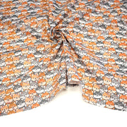 Tissu cotonnade KAWAII aux chiens japonais Shiba blancs, gris et roux, noeud papillon - OEKO - TEX - TissusPapi.com