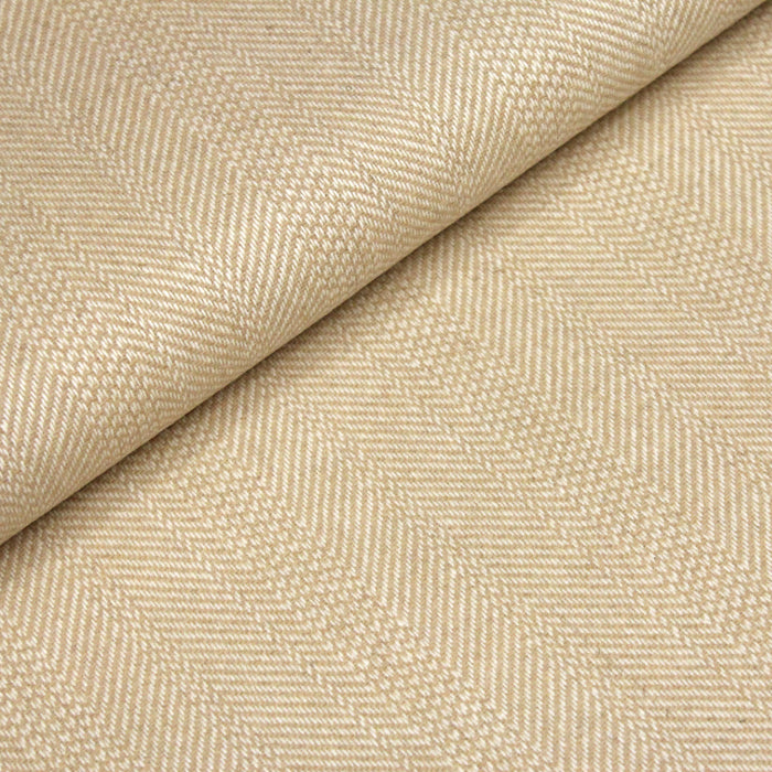 Tissu lainage faux-uni aux chevrons crèmes et écrus - Fabrication italienne