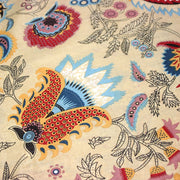 Tissu coton fin imprimé INDIENNES, jaune aux fleurs et motifs indiens multicolores - TissusPapi.com