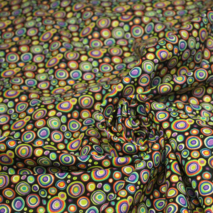 Tissu cotonnade motif KLIMT aux cercles colorés - OEKO-TEX STANDARD 100