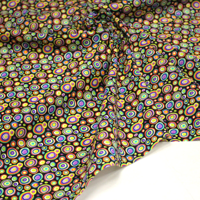 Tissu cotonnade motif KLIMT aux cercles colorés - OEKO-TEX STANDARD 100