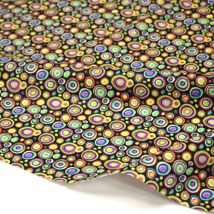 Tissu cotonnade motif KLIMT aux cercles colorés - OEKO-TEX STANDARD 100