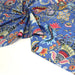 Tissu coton fin imprimé INDIENNES, bleu aux fleurs et motifs indiens multicolores - TissusPapi.com