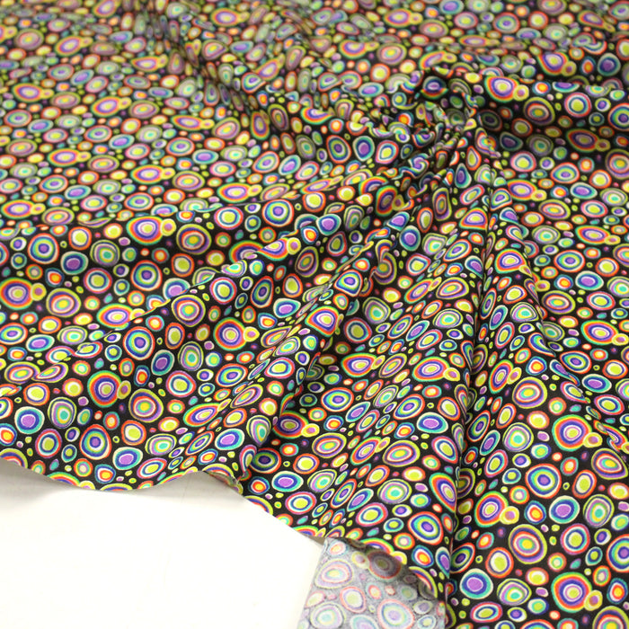 Tissu cotonnade motif KLIMT aux cercles colorés - OEKO-TEX STANDARD 100