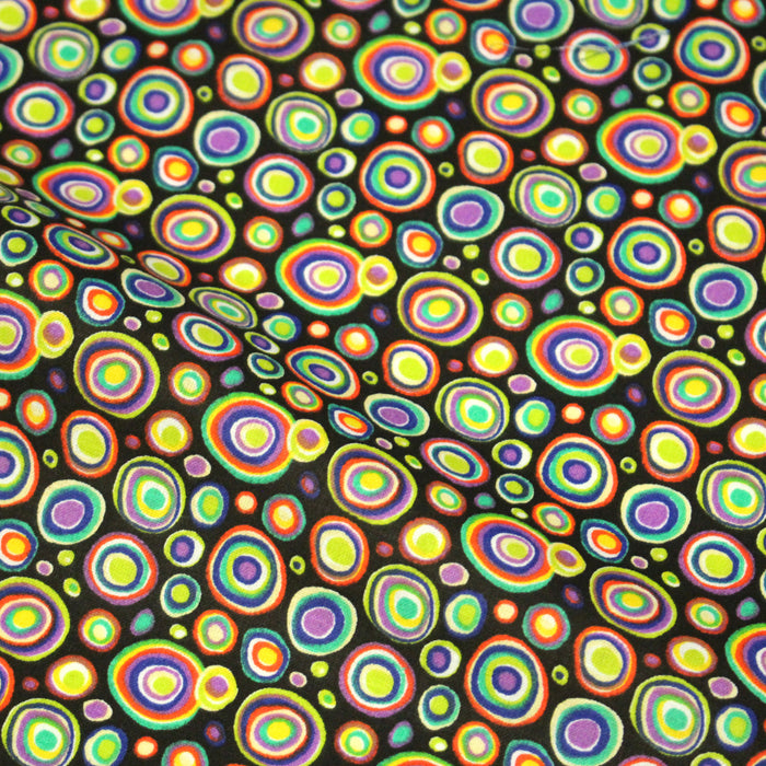 Tissu cotonnade motif KLIMT aux cercles colorés - OEKO-TEX STANDARD 100