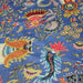 Tissu coton fin imprimé INDIENNES, bleu aux fleurs et motifs indiens multicolores - TissusPapi.com