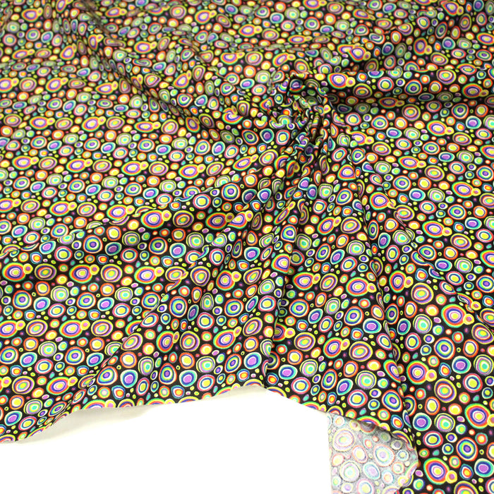 Tissu cotonnade motif KLIMT aux cercles colorés - OEKO-TEX STANDARD 100