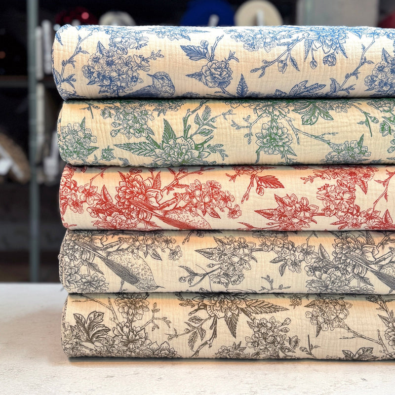 Tissu double gaze TOILE DE JOUY, nombreuses couleurs - STANDARD 100 OEKO - TEX - TissusPapi.com