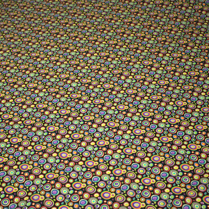 Tissu cotonnade motif KLIMT aux cercles colorés - OEKO-TEX STANDARD 100