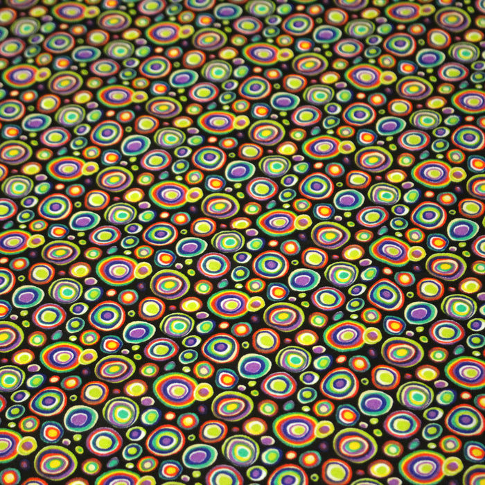 Tissu cotonnade motif KLIMT aux cercles colorés - OEKO-TEX STANDARD 100