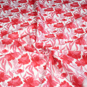 Tissu cotonnade fleurie rose fuchsia - COLLECTION FLEURS AU CRAYON - OEKO - TEX - TissusPapi.com