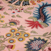 Tissu coton fin imprimé INDIENNES, rose aux fleurs et motifs indiens multicolores - TissusPapi.com