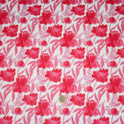 Tissu cotonnade fleurie rose fuchsia - COLLECTION FLEURS AU CRAYON - OEKO - TEX - TissusPapi.com