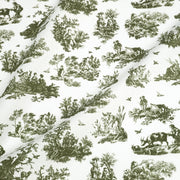Tissu cotonnade Toile de Jouy OBER blanc : nombreuses couleurs - OEKO - TEX - TissusPapi.com