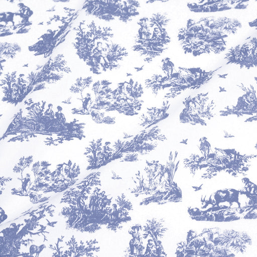Tissu cotonnade Toile de Jouy OBER blanc : nombreuses couleurs - OEKO - TEX - TissusPapi.com