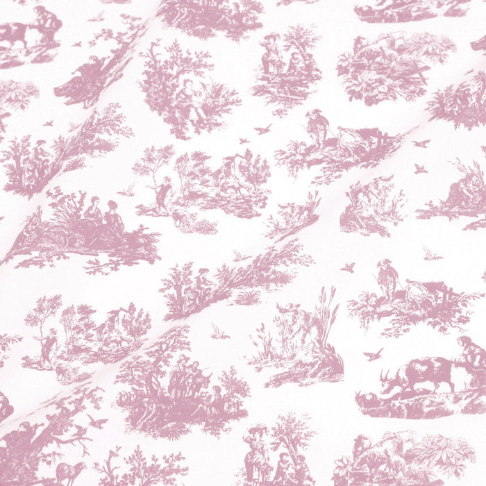 Tissu cotonnade Toile de Jouy OBER blanc : nombreuses couleurs - OEKO-TEX - TissusPapi.com