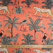Tissu coton fin imprimé INDIENNES, corail aux animaux dans la jungle - TissusPapi.com