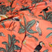 Tissu coton fin imprimé INDIENNES, corail aux animaux dans la jungle - TissusPapi.com